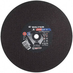 WALTER Surface Technologies - 16" 30 Grit Aluminum Oxide Cutoff Wheel - 7/64" Thick, 1" Arbor, 3,800 Max RPM, Use with Chop Saws - A1 Tooling