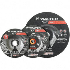 WALTER Surface Technologies - 24 Grit, 9" Wheel Diam, 1/4" Wheel Thickness, Type 28 Depressed Center Wheel - Aluminum Oxide, Resinoid Bond, 6,600 Max RPM - A1 Tooling