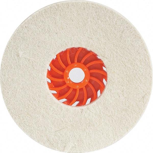 WALTER Surface Technologies - 5" Diam x 1/2" Thick Unmounted Buffing Wheel - Felt Cup Disc, 5/8-11 Arbor Hole, Hard Density - A1 Tooling