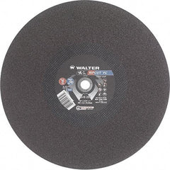 WALTER Surface Technologies - 20" 24 Grit Aluminum Oxide Cutoff Wheel - 3/16" Thick, 1" Arbor, 3,000 Max RPM, Use with Stationary Tools - A1 Tooling