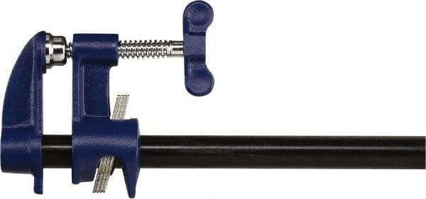 Irwin - 3/4" Pipe, 2-1/2" Throat Depth, Clutch & Deep Throat Pipe Clamp - For Use with Unthreaded Pipe - A1 Tooling