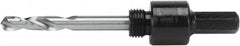 Irwin Blades - 9/16 to 1-3/16" Tool Diam Compatibility, Hex Shank, Steel Integral Pilot Drill, Hole Cutting Tool Arbor - 3/8" Min Chuck, Hex Shank Cross Section, Threaded Shank Attachment, For Hole Saws - A1 Tooling