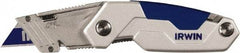 Irwin - Fixed Folding Utility Knife - Metal Handle, 3 Blades Included - A1 Tooling