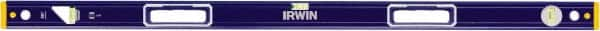 Irwin - 48" Long 3 Vial Box Beam Level - Aluminum, Blue/Yellow, 1 Level & 2 Plumb Vials - A1 Tooling