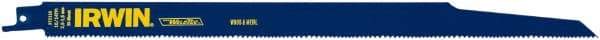 Irwin Blades - 12" Long, Bi-Metal Reciprocating Saw Blade - Straight Profile, 10 to 14 TPI, Toothed Edge, Tang Shank - A1 Tooling