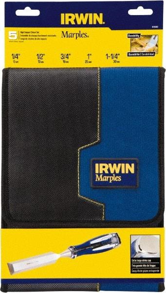 Irwin - 5 Piece Wood Chisel Set - Acetate, Sizes Included 1/4 to 1-1/4" - A1 Tooling