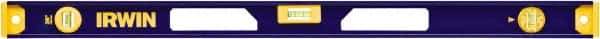 Irwin - 36" Long 3 Vial I-Beam Level - Aluminum, Blue/Yellow, 1 Plumb & 2 Level Vials - A1 Tooling