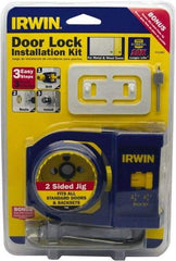 Irwin Blades - 7 Piece, 2-3/8" to 2-3/4" Saw Diam, Door-Lock Installation Hole Saw Kit - Bi-Metal, Includes 2 Hole Saws - A1 Tooling