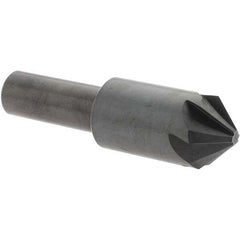 Melin Tool - 3/4" Head Diam, 1/2" Shank Diam, 6 Flute 90° High Speed Steel Countersink - A1 Tooling