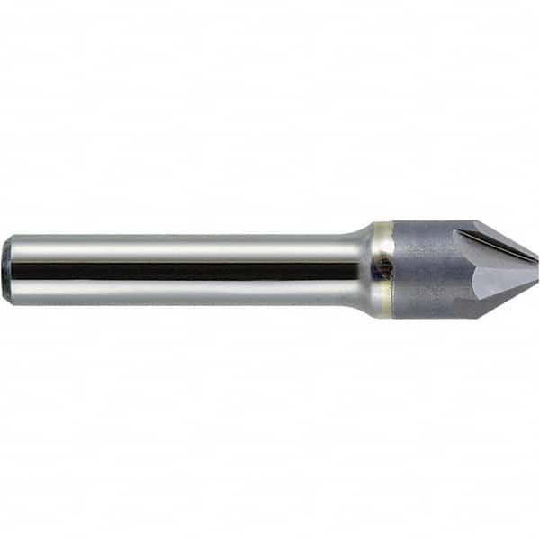 Melin Tool - 1/8" Head Diam, 1/8" Shank Diam, 4 Flute 60° Carbide-Tipped Countersink - A1 Tooling