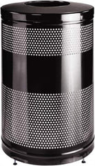 Rubbermaid - 51 Gal Black Round Decorative Waste Receptacle With Top - Steel, 902mm High - A1 Tooling