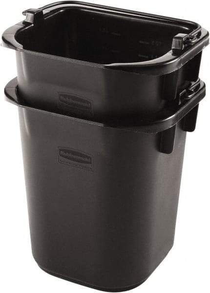 Rubbermaid - 5 Qt, 215.9mm High, Plastic Rectangular Black Single Pail - Handle Included, 190.5mm Top Length x 234.95mm Top Width - A1 Tooling