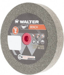 WALTER Surface Technologies - 80 Grit Aluminum Oxide Bench & Pedestal Grinding Wheel - 6" Diam x 1" Hole x 1" Thick, 4100 Max RPM, Fine Grade, Vitrified Bond - A1 Tooling