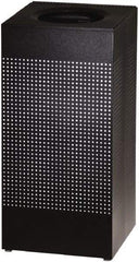 Rubbermaid - 16 Gal Black Square Decorative Waste Receptacle With Top - Steel, 30" High x 374.65mm Long x 374.65mm Wide - A1 Tooling