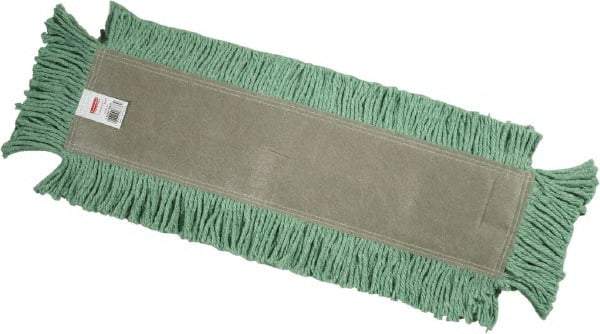 Rubbermaid - 24" Long x 5" Wide Cotton/Synthetic Dust Mop Head - Envelope Connection, Green, Cut-End Head - A1 Tooling