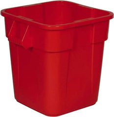 Rubbermaid - 28 Gal Red Square Trash Can - Polyethylene, 572mm High x 546.1mm Long x 546.1mm Wide - A1 Tooling