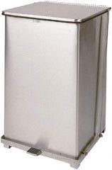 Rubbermaid - 40 Gal Square Unlabeled Trash Can - 30" High x 19" Long x 19" Wide, Stainless Steel, Steel - A1 Tooling