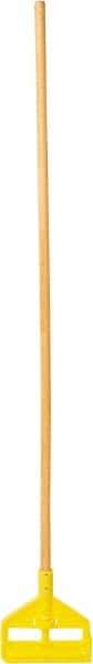 Rubbermaid - 54" Standard Hardwood Clamp Jaw Mop Handle - 1" Mop Head Band, Plastic Connector, Use with Wet Mops - A1 Tooling