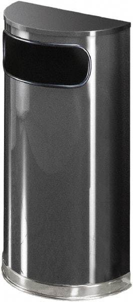 Rubbermaid - 9 Gal Gray Half-Round Decorative Waste Receptacle With Top - Steel, 813mm High x 457.2mm Wide - A1 Tooling