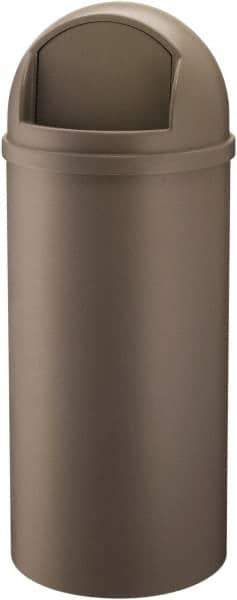 Rubbermaid - 15 Gal Brown Round Decorative Waste Receptacle With Top - 927mm High - A1 Tooling