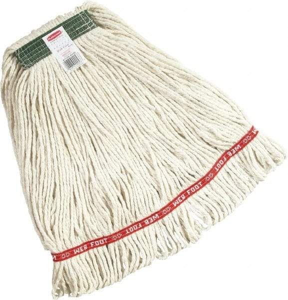 Rubbermaid - Green Head Band, Medium Blended Fiber Loop End Mop Head - 4 Ply, Screw On Connection - A1 Tooling