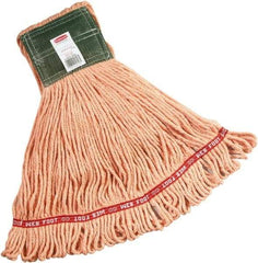 Rubbermaid - 5" Green Head Band, Medium Blended Fiber Loop End Mop Head - 4 Ply, Side Loading Connection - A1 Tooling