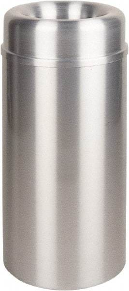 Rubbermaid - 15 Gal Aluminum Round Decorative Waste Receptacle With Top - Steel, 30" High - A1 Tooling