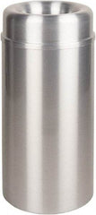 Rubbermaid - 15 Gal Aluminum Round Decorative Waste Receptacle With Top - Steel, 30" High - A1 Tooling