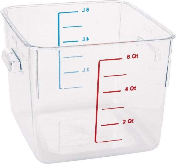 Rubbermaid - Square, Clear Polycarbonate Food Storage Container - 6.9" High x 8.8" Wide x 8.8" Long - A1 Tooling