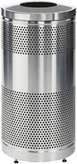 Rubbermaid - 25 Gal Silver Round Decorative Waste Receptacle With Top - Stainless Steel, 902mm High - A1 Tooling