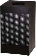 Rubbermaid - 20 Gal Black Square Decorative Waste Receptacle With Top - Steel, 30" High x 476.25mm Long x 476.25mm Wide - A1 Tooling