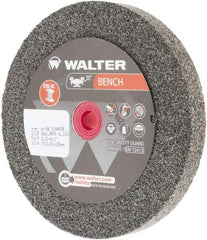 WALTER Surface Technologies - 36 Grit Aluminum Oxide Bench & Pedestal Grinding Wheel - 6" Diam x 1" Hole x 3/4" Thick, 4100 Max RPM, Coarse Grade, Vitrified Bond - A1 Tooling