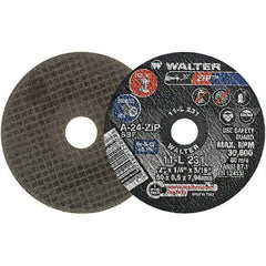 WALTER Surface Technologies - 2" 24 Grit Aluminum Oxide Cutoff Wheel - 1/4" Thick, 5/16" Arbor, 31,000 Max RPM, Use with Die Grinders - A1 Tooling