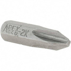 Apex - #2, Hex Drive Phillips Insert Screwdriver Bit - 1/4" Drive, 1" OAL - A1 Tooling