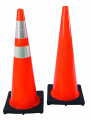 28" PVC Traffic Cone wit 6" & 4" rfl. Collars - A1 Tooling