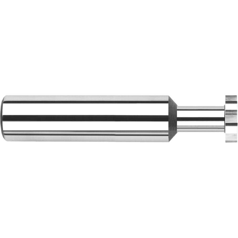 Woodruff Keyseat Cutter: 1″ Cut Dia, 0.209″ Cut Width, 1/2″ Shank Dia, Straight Tooth 3.209″ OAL, 12 Teeth, Solid Carbide