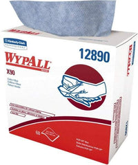 WypAll - X90 Dry Shop Towel/Industrial Wipes - Pop-Up, 16-3/4" x 8-1/4" Sheet Size, Blue - A1 Tooling