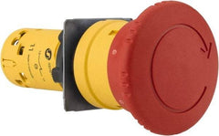 Schneider Electric - 22mm Mount Hole, Extended Mushroom Head, Pushbutton Switch Only - Round, Red Pushbutton, Nonilluminated, Momentary (MO), Off, Shock and Vibration Resistant - A1 Tooling