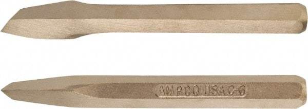 Ampco - 8" OAL x 1/2" Blade Width Nonsparking Diamond Point Chisel - 1/2" Tip - A1 Tooling