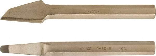 Ampco - 8" OAL x 1/2" Blade Width Nonsparking Groove Chisel - 1/2" Tip - A1 Tooling