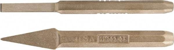 Ampco - 8" OAL x 1/2" Blade Width Nonsparking Cape Chisel - 1/2" Tip - A1 Tooling