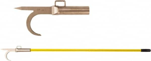 Ampco - 3 Lb Head Pike Pole with Hook - 72" OAL, 57" Long Handle, Fiberglass Straight Handle, 15" Long Head - A1 Tooling