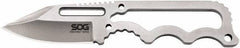 SOG Specialty Knives - 1-29/32" Long Blade, 5Cr15MoV Stainless Steel, Fine Edge, Fixed Blade Knife - 4.8" OAL, Stainless Steel Handle, Includes Hard Molded Nylon Sheath - A1 Tooling