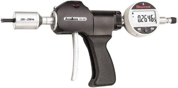 Starrett - Electronic Bore Gages Type: Pistol Grip Electronic Bore Gage Minimum Measurement (Decimal Inch): 0.2000 - A1 Tooling