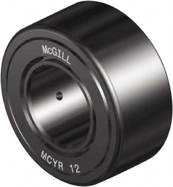 McGill - 8mm Bore, 24mm Roller Diam x 14mm Width, Steel Crowned Sealed Yoke Roller - 2,161 Lb Dynamic Load Capacity, 15mm Overall Width - A1 Tooling