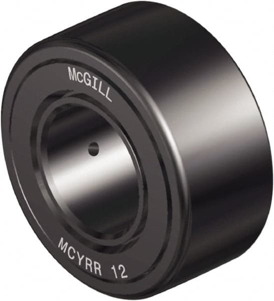 McGill - 6mm Bore, 19mm Roller Diam x 11mm Width, Steel Crowned Yoke Roller - 839 Lb Dynamic Load Capacity, 12mm Overall Width - A1 Tooling