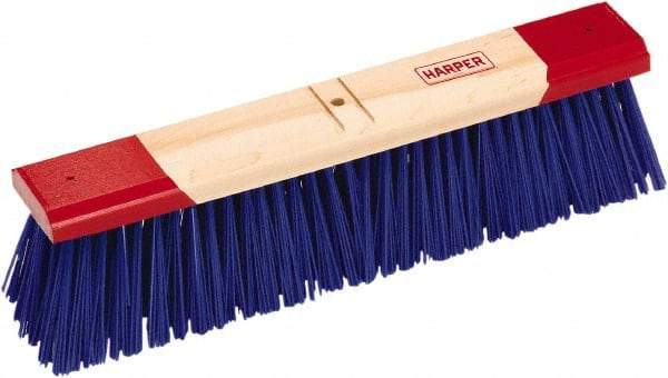 Harper Brush - 24" Rough Surface Synthetic Push Broom - 4-1/8" Bristle Length, Wood Block, Bolt-On Handle Connection, Handle Sold Separately - A1 Tooling