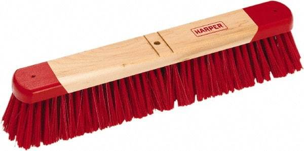 Harper Brush - 18" General Purpose Synthetic Push Broom - 3" Bristle Length, Wood Block, Bolt-On Handle Connection, Handle Sold Separately - A1 Tooling