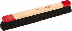 Harper Brush - 24" Medium Duty Tampico Push Broom - 3" Bristle Length, Wood Block, Bolt-On Handle Connection, Handle Sold Separately - A1 Tooling