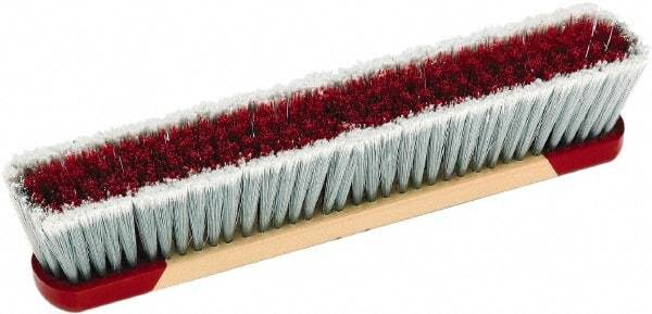 Harper Brush - 18" Medium Duty Synthetic Push Broom - 3" Bristle Length, Wood Block, Bolt-On Handle Connection, Handle Sold Separately - A1 Tooling